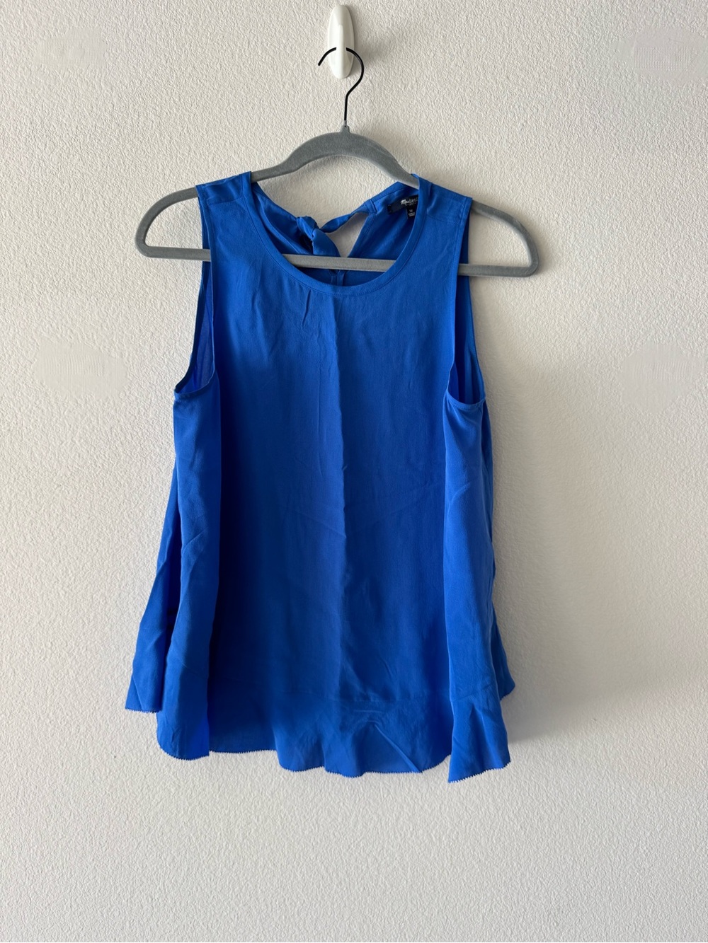 Madewell Cobalt Blue Sleeveless Tie-Back Tank